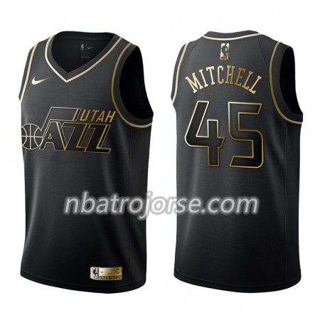 Män Utah Jazz Tröja Donovan Mitchell 45 Nike Svart Guld Edition Swingman Män Utah Jazz Tröja Donovan Mitchell 45 Nike Svart Guld Edition Swingman
